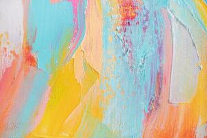 Abstract oil paint texture background, pattern of color brush strokes photo