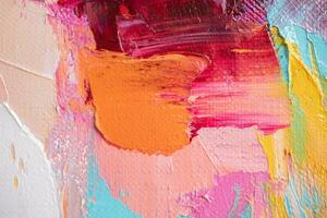 Abstract oil paint texture background, pattern of color brush strokes photo