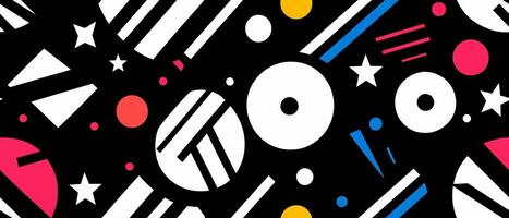 Geometric design of trendy Memphis 80s-90s style. Abstract splash background. photo