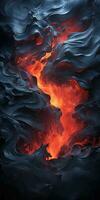 Abstract hypnotic illusion of gold lava over gold color. Abstract background with gold liquid lava flowing in curves. photo