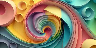 Abstract Paper cut graphic design deocration. Graphic Art. 3d Background colorful pastel. photo