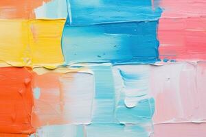 Hand drawn oil painting. Abstract art background. Oil painting on canvas. Color texture. Fragment of artwork. Spots of paint. Brushstrokes of paint. Modern art. Contemporary art. Colorful canvas. photo