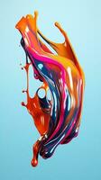 colorful paint 3d splash. Isolated element on the transparent background. High quality Illustration. photo