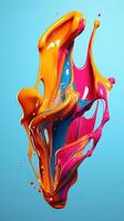 colorful paint 3d splash. Isolated element on the transparent background. High quality Illustration. photo