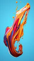 colorful paint 3d splash. Isolated element on the transparent background. High quality Illustration. photo