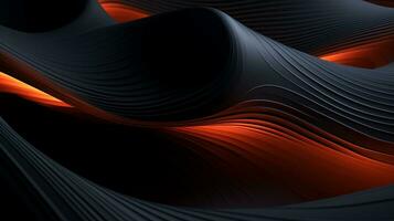 Layered texture of dark colors 3D layers. Cover layout design template. Abstract realistic decoration textured with cardboard wavy layers. Black abstract background. photo