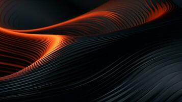 Layered texture of dark colors 3D layers. Cover layout design template. Abstract realistic decoration textured with cardboard wavy layers. Black abstract background. photo