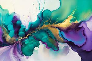 Set of Alcohol ink abstract painting. Style incorporates the swirls of marble or the ripples of agate. Used as a trendy background for wallpapers, posters, cards, invitations, websites. photo