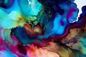 Set of Alcohol ink abstract painting. Style incorporates the swirls of marble or the ripples of agate. Used as a trendy background for wallpapers, posters, cards, invitations, websites. photo