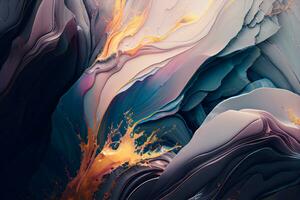 Alcohol ink abstract painting. Style incorporates the swirls of marble or the ripples of agate. Used as a trendy background for wallpapers, posters, cards, invitations, websites. photo