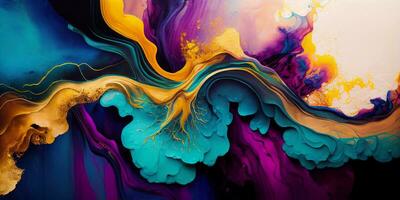 Set of Alcohol ink abstract painting. Style incorporates the swirls of marble or the ripples of agate. Used as a trendy background for wallpapers, posters, cards, invitations, websites. photo