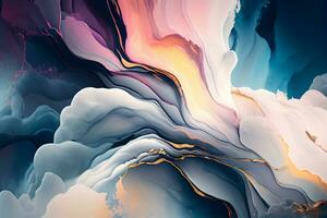 Alcohol ink abstract painting. Style incorporates the swirls of marble or the ripples of agate. Used as a trendy background for wallpapers, posters, cards, invitations, websites. photo