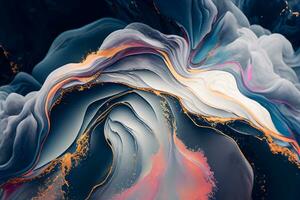 Alcohol ink abstract painting. Style incorporates the swirls of marble or the ripples of agate. Used as a trendy background for wallpapers, posters, cards, invitations, websites. photo