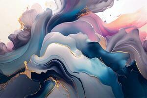 Alcohol ink abstract painting. Style incorporates the swirls of marble or the ripples of agate. Used as a trendy background for wallpapers, posters, cards, invitations, websites. photo