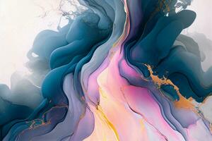 Alcohol ink abstract painting. Style incorporates the swirls of marble or the ripples of agate. Used as a trendy background for wallpapers, posters, cards, invitations, websites. photo