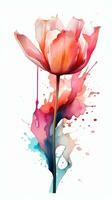Colorful watercolor art. Isolated on white background. In a realistic manner, colorful, rainbow. Ideal for teaching materials, books and nature-themed designs. Paint splash icons. created by AI photo