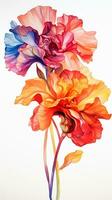 Colorful watercolor art. Isolated on white background. In a realistic manner, colorful, rainbow. Ideal for teaching materials, books and nature-themed designs. Paint splash icons. created by AI photo