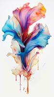 Colorful watercolor art. Isolated on white background. In a realistic manner, colorful, rainbow. Ideal for teaching materials, books and nature-themed designs. Paint splash icons. created by AI photo