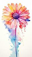 Colorful watercolor art. Isolated on white background. In a realistic manner, colorful, rainbow. Ideal for teaching materials, books and nature-themed designs. Paint splash icons. created by AI photo