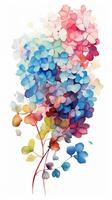Colorful watercolor art. Isolated on white background. In a realistic manner, colorful, rainbow. Ideal for teaching materials, books and nature-themed designs. Paint splash icons. created by AI photo
