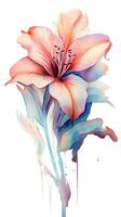 Colorful watercolor art. Isolated on white background. In a realistic manner, colorful, rainbow. Ideal for teaching materials, books and nature-themed designs. Paint splash icons. created by AI photo