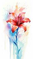 Colorful watercolor art. Isolated on white background. In a realistic manner, colorful, rainbow. Ideal for teaching materials, books and nature-themed designs. Paint splash icons. created by AI photo