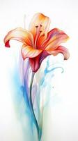 Colorful watercolor art. Isolated on white background. In a realistic manner, colorful, rainbow. Ideal for teaching materials, books and nature-themed designs. Paint splash icons. created by AI photo