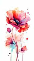 Colorful watercolor art. Isolated on white background. In a realistic manner, colorful, rainbow. Ideal for teaching materials, books and nature-themed designs. Paint splash icons. created by AI photo