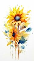 Colorful watercolor art. Isolated on white background. In a realistic manner, colorful, rainbow. Ideal for teaching materials, books and nature-themed designs. Paint splash icons. created by AI photo