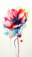 Colorful watercolor art. Isolated on white background. In a realistic manner, colorful, rainbow. Ideal for teaching materials, books and nature-themed designs. Paint splash icons. created by AI photo