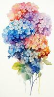 Colorful watercolor art. Isolated on white background. In a realistic manner, colorful, rainbow. Ideal for teaching materials, books and nature-themed designs. Paint splash icons. created by AI photo