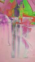 Fragment. Multicolored texture painting. Abstract art background. oil on canvas. Rough brushstrokes of paint. Closeup of a painting by oil and palette knife. Highly-textured, high quality details. photo