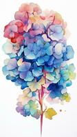 Colorful watercolor art. Isolated on white background. In a realistic manner, colorful, rainbow. Ideal for teaching materials, books and nature-themed designs. Paint splash icons. created by AI photo