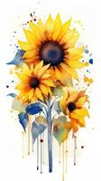 Colorful watercolor art. Isolated on white background. In a realistic manner, colorful, rainbow. Ideal for teaching materials, books and nature-themed designs. Paint splash icons. created by AI photo