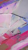 Fragment. Multicolored texture painting. Abstract art background. oil on canvas. Rough brushstrokes of paint. Closeup of a painting by oil and palette knife. Highly-textured, high quality details. photo