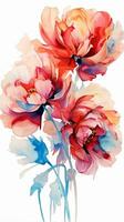 Colorful watercolor art. Isolated on white background. In a realistic manner, colorful, rainbow. Ideal for teaching materials, books and nature-themed designs. Paint splash icons. created by AI photo