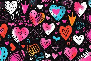 Set of Valentine's day in boho style. Illustrations of heart, flower wreath, feathers, frames and bird. Collection for valentine, card or postcard photo