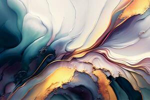 Alcohol ink abstract painting. Style incorporates the swirls of marble or the ripples of agate. Used as a trendy background for wallpapers, posters, cards, invitations, websites. photo