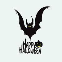 Happy Halloween decorative element or halloween logo with traditional characters. Applicable for greeting cards, invitations, posters, party flyers. vector