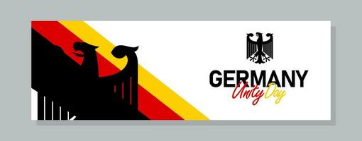 Happy german unity day of Germany. banner background. Classic national country flag with Abstract geometric flag. vector