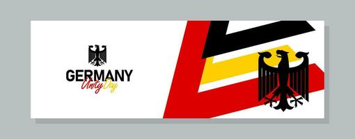 Happy german unity day of Germany. banner background. Classic national country flag with Abstract geometric flag. vector