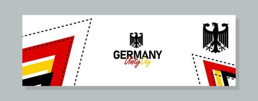 Happy german unity day of Germany. banner background. Classic national country flag with Abstract geometric flag. vector