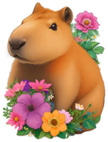 carpincho linda y vistoso flores png