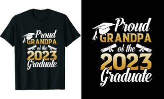 orgulloso abuelo de un 2023 graduado camiseta diseño o graduación t camisa o tipografía t camisa diseño o graduación citas vector