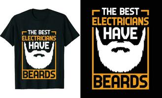 mejor electricistas tener barbas gracioso electricistas largo manga camiseta o electricistas t camisa diseño o barbas camiseta diseño vector