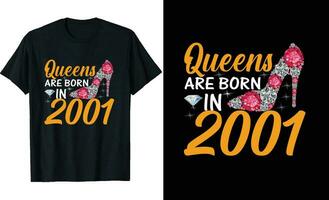 reinas son nacido en o cumpleaños t camisa diseño o tipografía camiseta diseño o cumpleaños citas o póster diseño o cumpleaños vector o diamante t camisa diseño