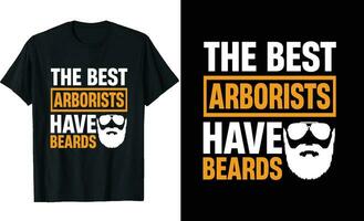 mejor arbolistas tener barbas gracioso arbolista largo manga camiseta o arbolistas t camisa diseño o barbas camiseta diseño vector