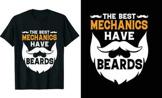 mejor mecánica tener barbas gracioso mecánica largo manga camiseta o mecánica t camisa diseño o barbas camiseta diseño vector