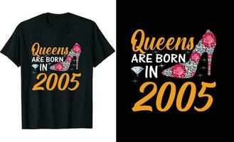 Queens are born in or Birthday t shirt design or typography tshirt design or birthday quotes or poster design or birthday vector or Dimond t shirt design