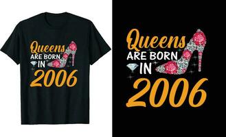 Queens are born in or Birthday t shirt design or typography tshirt design or birthday quotes or poster design or birthday vector or Dimond t shirt design